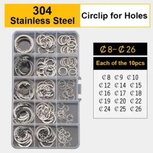 Circlips for Holes / Circlips for Shafts / E Ring Combination Set Clamp Spring  Split Washer C-type E-type Circlip Plier Set