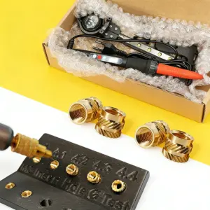 Upgraded Heat Set Insert tip Tool Soldering Iron Pressing Machine Brass Insertion 3D Printing Threaded Knurled Nuts M2 M3 M4 M6