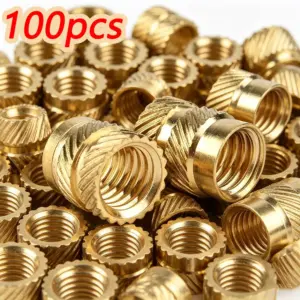 100PCS M3 Knurled Brass Heat Set Inserts M3x5x4.5 Heat Resistant Threaded Embedment Nut for Voron 2.4 3D Printer