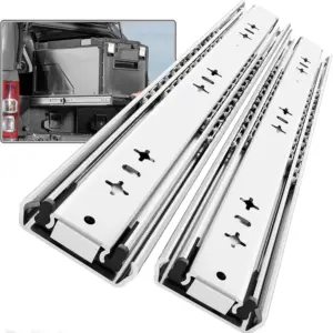 1 Pair Heavy Duty Drawer Slides No Lock 53mm Wide Load Capacity 120kg Full Extension Ball Bearing Side Mount Rail
