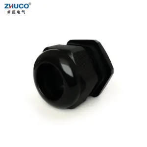 ZHUCO 10Pcs PG36 Black Waterproof Cable Cord Nylon Connector Adjustable Cable Cover Plastic IP68 Nylon Gland with Rubber Gasket