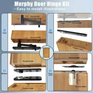 Heavy Duty Hidden Door Hinge Stainless Steel 360° Rotating Invisible Hinge Upper And Lower Hinge 500 Lb Load Bearing Door Pivot