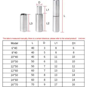 201 Stainless Steel Round Welding Door Hinge Heavy Duty Male Female Plug Door Shaft Cabinet Door Industrial Hinge
