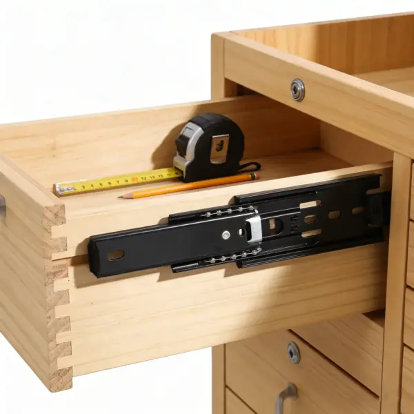 2Pcs Drawer Slides Full Extension Bottom Mount 4 Inch Telescopic Three Section Ball Bearing Smooth Silent Cabinet Rails