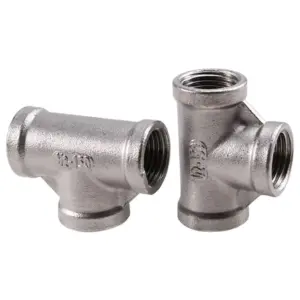 ABJI-2PCS Fitting 1/2" Female Thread Tee Connector BSPT Pipe Connector Fitting 1/2" BSPT Pipe Connector