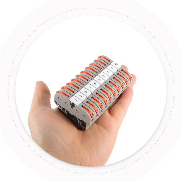 10Sets Din Rail Terminal Block Wire Connectors Electrical Screwless Terminal Strip for Equipment Distribution Wire Connectors