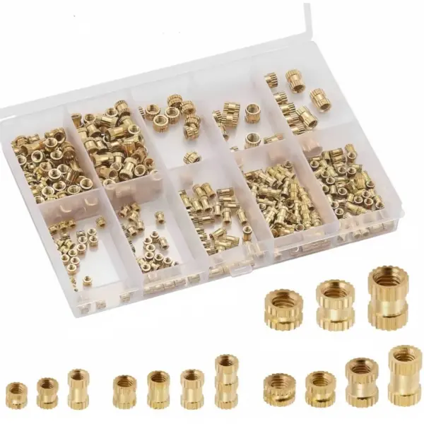 Knurled Threaded Insert Nut Kit Brass Copper M2 to M10 Heat-Set Nuts for 3D Printed Parts CNC Models