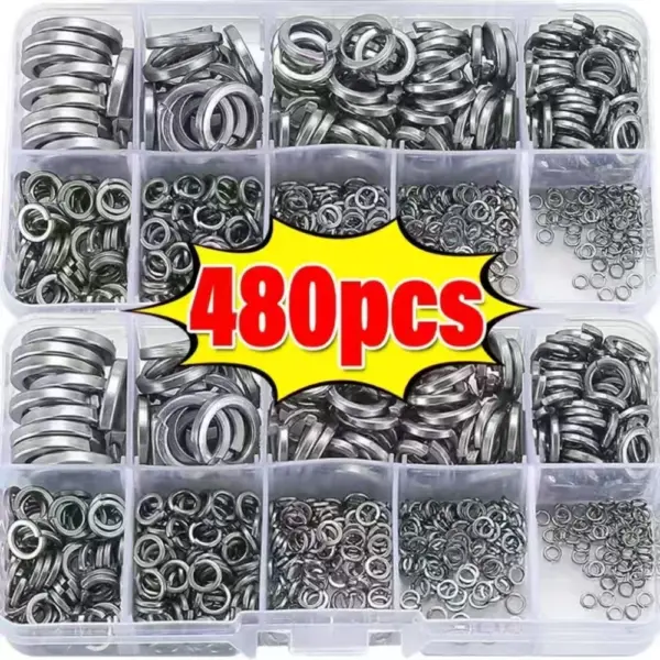 Stainless Steel Spring Lock Washers Metal O Rings Flat Gaskets Set Fasteners Hardware Assortment Kits M2 M2.5 M3 M4 M5 M6 M8 M10