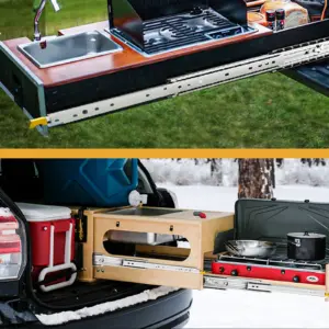 1 Pair 44 Inch Full Extension Ball Bearing Rails with Lock Cabinet Runners Tracks Side Mount for RV Cabinets Tool Box Storage