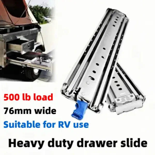 500LBS Heavy Duty Drawer Slides With Lock/No lock Drawer Rail Ball Bearing Full Extension Heavy Loading 3-Fold Guide Rail