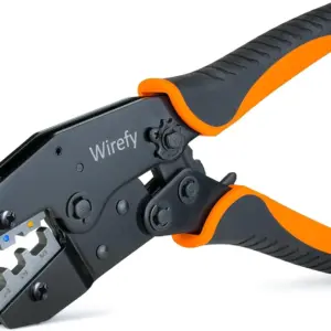 Ratcheting Wire Crimper Tool for Heat Shrink Connectors 22-10 AWG, Adjustable Force, Ergonomic Grip