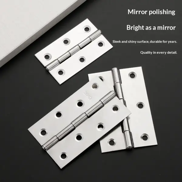 Stainless Steel Door Hinges, Heavy Duty Butt Hinges with Mirror Polishing, Rustproof Cabinet Hinges for Wooden Doors, Windows, C