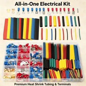 102/678PCS Male & Female Spade Crimp Connector Kit – 15 Types of Electrical Terminals Includes Spade, Ring, Fork Wire Connectors