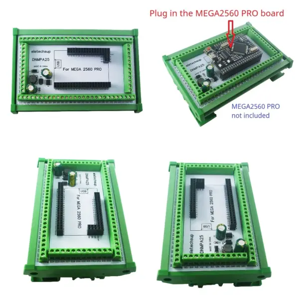 DIN Rail Mount Shield for Arduino MEGA2560 PRO 12V 24V DC Power Adapter with Terminal Blocks DIY Home Automation