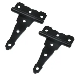 2PCS Classic Black Strap Hinges Shed Door Hinges Heavy Duty Barn Gate T-Strap Hinges