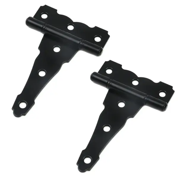 2PCS Classic Black Strap Hinges Shed Door Hinges Heavy Duty Barn Gate T-Strap Hinges