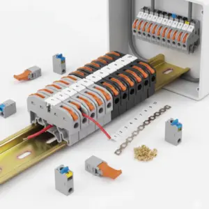 10/20PCS Din Rail Terminal Block 211 Wire Electrical Conductor Universal Fast Cable Connector Connection with Number strip Set