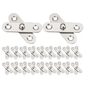 20Pcs Stainless Hidden Hinge Steel Hidden Hinges Home Door Adjustable Up Down Hinge 360 Heavy Duty Degree Rotatable Hardware