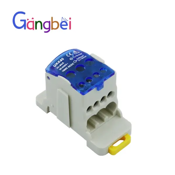 UKK80A Din Rail 1 in N Out Terminal Block Distribution Box Universal Power Junction Box Electric Wire Connector gangbei