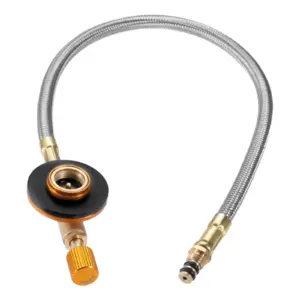 Gas Stove Adapter Hose 33cm Stainless Steel Braided Pipe OD Can Screw Valve Portable Gas Tank Regulator Flexible Furnace Switch