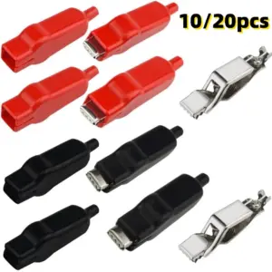 10/20pcs Alligator Clips 20A Insulated Spring Loaded Alligator Clamps Crocodile Clamps Clips Electric Test Clips