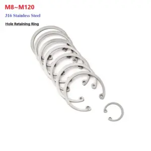 Hole Retaining Rings Internal Circlip Retaining Ring 316 Stainless Steel M8~M120 C-clip Snap Ring Metric