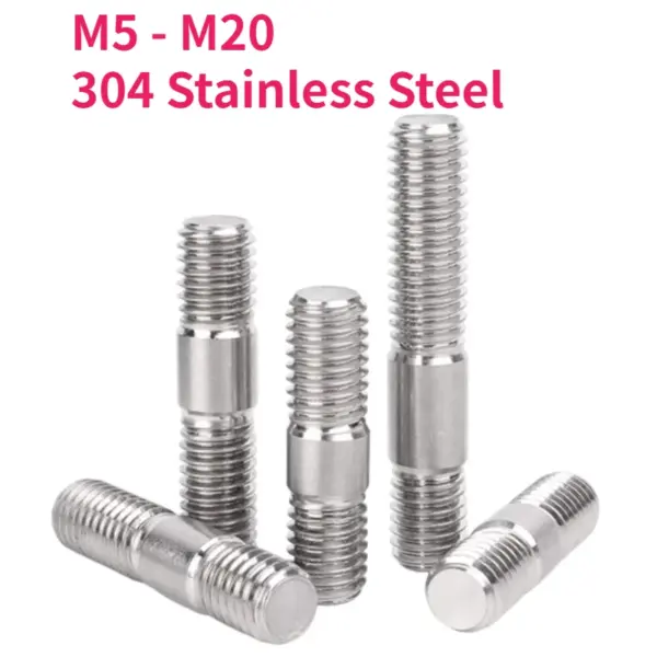 M5 M6 M8 M10 M12 M14 M16 M18 M20 304 Stainless Steel Unequal Length Double End Bolts Dual Thread Rod Stud Bar Tooth Stick
