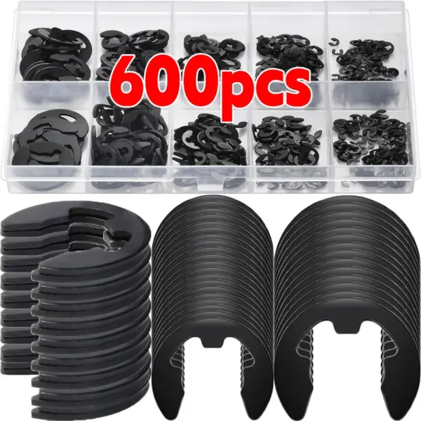 M1.5-M10 Stainless Steel Retaining Circlip Snap Ring E-clip Washer Assortment Shaft Fastener Retainer Opening Snap Assortment