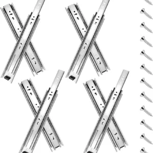 12 inch Drawer Slides 4 Pairs Full Extension Ball Bearing Side Mount for Kitchen Cabinet File Drawer, 100 lb Capacity