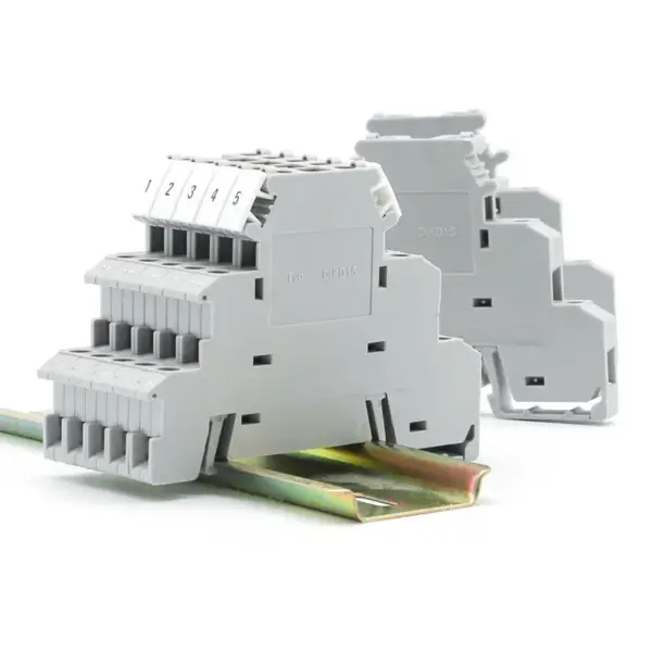 10Pcs Din Rail Terminal Block DIKD-1.5 Three Layer 3 Level Sensor Actuator Triple Wire Connector DIKD1.5 Wire Conductor