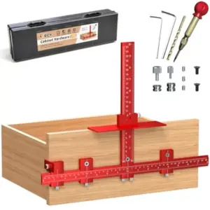 ECY Cabinet Hardware Jig Adjustable Cabinet Handle Installation Tool All-Aluminum Drill Guide with Automatic Center Punch for D