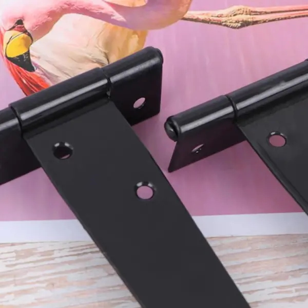 T Shape Door hinges with Screw Triangular Shed Barn Door Hinge Durable Sturdy Black Tee Iron Hinges Wrought Hardware accessories