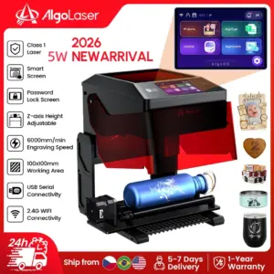 AlgoLaser PIXI 5W Portable Laser Engraver Full Enclosed 3.5" Touch Screen Engraving Machine for Custom Artwork DIY Business Logo