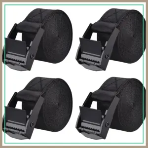 Heavy Duty Nylon Cinch Tie Down Straps with Cam Buckles for Cargo, Trucks, Boat, Motorcycle, Kayak, Canoe, Trailer - 1m, 4 Pack