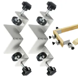 Right Angle Clamp 90 Degree 2 Pieces Corner Clamps T-Shaped Positioning Squares Clamping Tool With Adjustable Swing Jaw For