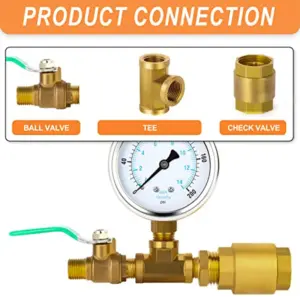 Brass Check Valve, 1/2" NPT Female Vertical Check Valve For Water Pipe, DN20 Single Way Non-Return Valve