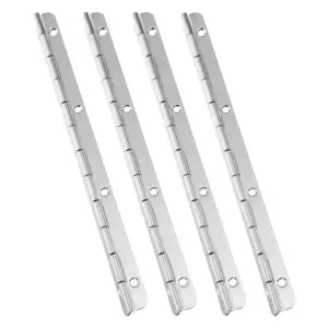 4Pcs Long Heavy Duty Stainless Steel Piano Hinges for Cabinet Doors Wooden Boxes Toolbox Furniture Box Hinges Heavy Duty Hinge