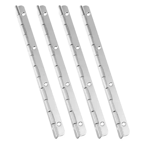 4Pcs Long Heavy Duty Stainless Steel Piano Hinges for Cabinet Doors Wooden Boxes Toolbox Furniture Box Hinges Heavy Duty Hinge
