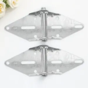 2Pcs Garage Door Hinge Precision Cast Iron Hinge with Auto Close Door Section Joint Replacement Heavy Duty