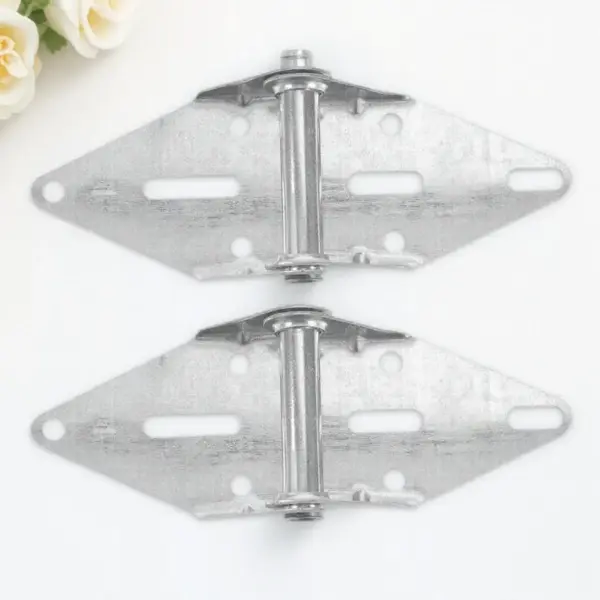 2Pcs Garage Door Hinge Precision Cast Iron Hinge with Auto Close Door Section Joint Replacement Heavy Duty