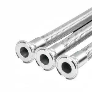 51mm(1.5" DN40) Ferrule64mm Tri Clamp Braided Flexible Hose For Homebrew Distillation L-1500 Or 2000mm Stainless Steel 304
