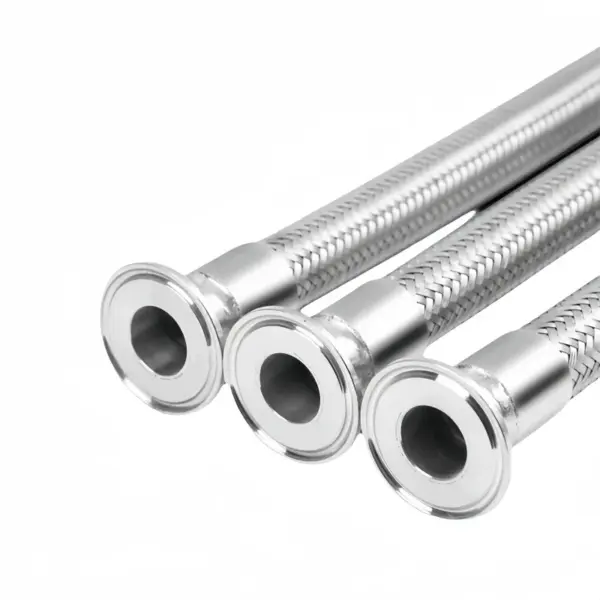51mm(1.5" DN40) Ferrule64mm Tri Clamp Braided Flexible Hose For Homebrew Distillation L-1500 Or 2000mm Stainless Steel 304