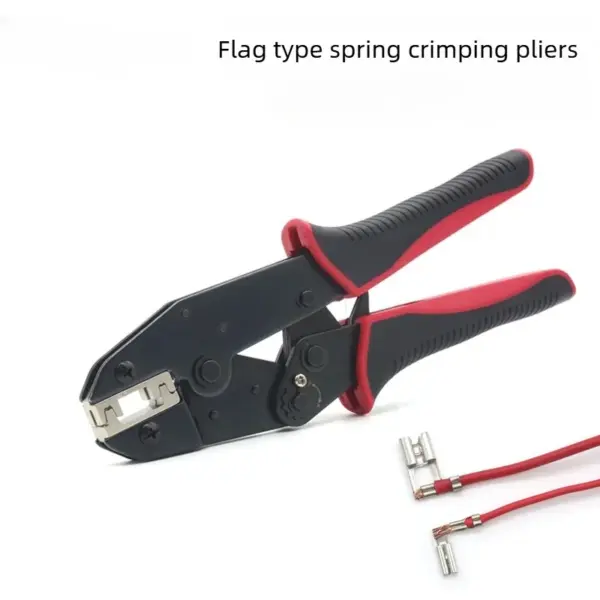 6FL Ratchet Crimping Pliers for 2.8/4.8/6.3 Bare Flag Spade Terminal 0.5-2.5mm² Cold Press Industrial Electrical Wiring Tool