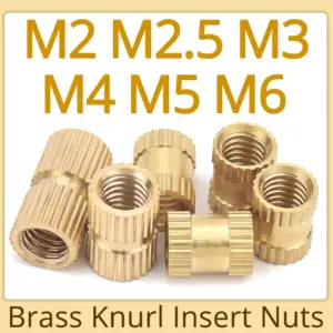 M2 M2.5 M3 M4 M5 M6 Brass Knurl Insert Nut Copper Threaded Embedded Nutsert For Plastic Injection Moulding Hot Melt Heat Set Nut