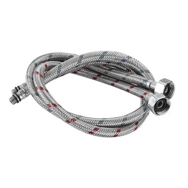 2PCS 60cm Flexible Plumbing Pipes G1/2 G3/8 G9/16 Supply Pipe Braided Hoses Basin Cold Hot Mixer Faucet Stainless Steel Water