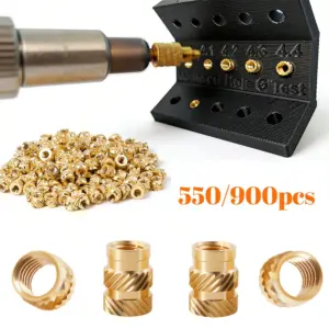 900/550Pcs M2 M3 M4 M5 M6 Threaded Inserts for 3D Printing Component Metric Brass Knurled Nuts Insert by Heat into Plastic Parts