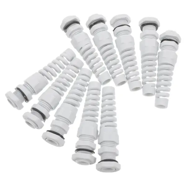 10Pcs Cable Gland Waterproof Strain Relief Cord Connector Nylon Spiral Adjustable Protector for Industrial Automotive Marine