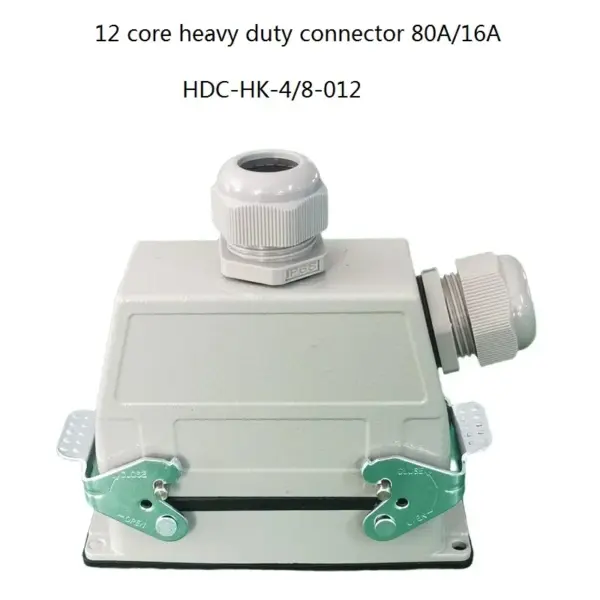 DHC-HK-4/8-012 High Current 80A 12 pins Heavy duty Connector Aviation Industry Waterproof Plug Socket Double cable gland PG21