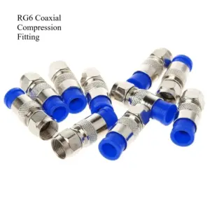 RG6 Connector F Type Coax Coaxial Compression Fitting RF Coaxial Adapter Set for Digital Audio Video Antenna CATV Satellite CCTV