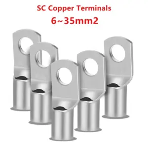 5PCS/10PCS 6~35mm2 Crimp Terminal Wire Welding Cable Connector Kit Bolt Hole Tinned Cable Lugs